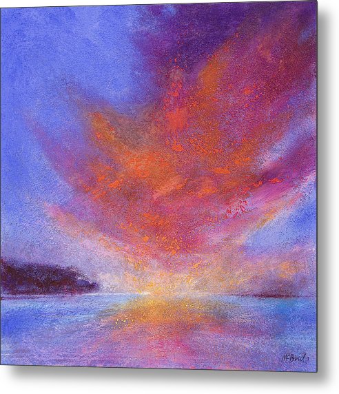 Sunset metal print in a rainbow of colours; red, orange, yellow, blue, indigo and violet © Neil McBride 2019