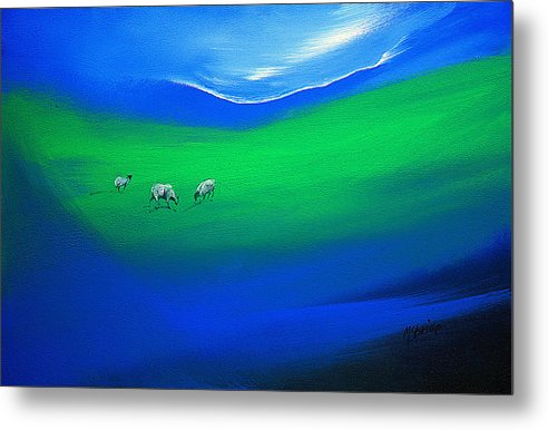 The Grass is Greener metal print from an original painting © Neil McBride 2018